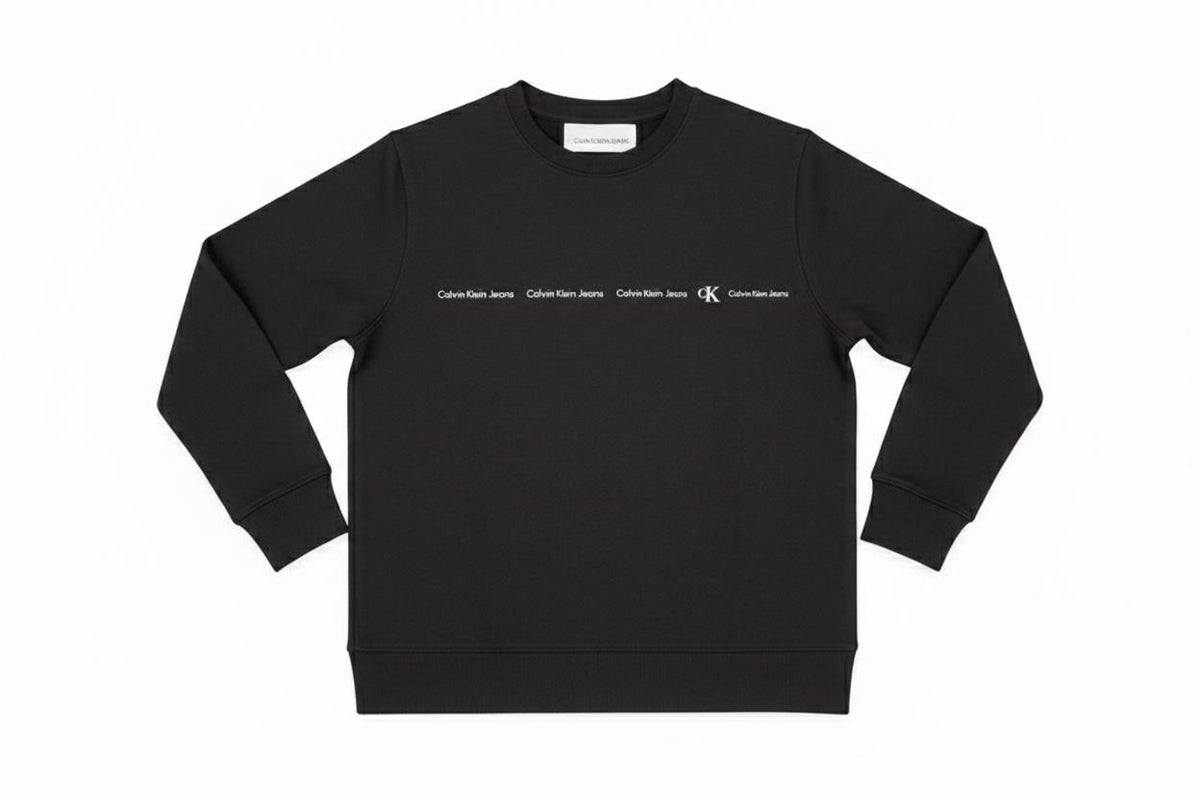 Felpa Uomo Calvin Klein Jeans - Crewneck Texture Monogram (CK Blue)