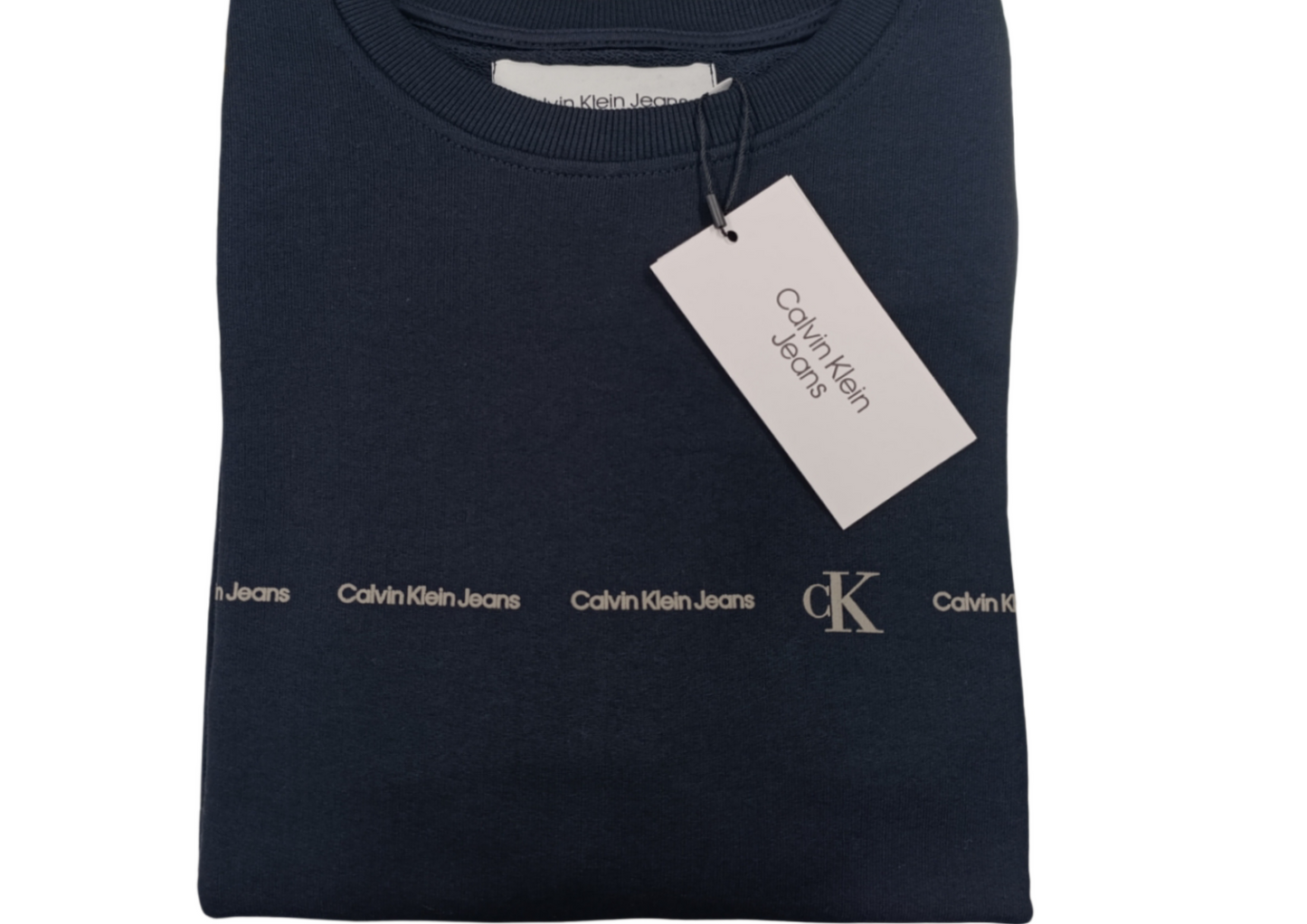 Felpa Uomo Calvin Klein Jeans - Crewneck Texture Monogram (CK Blue)