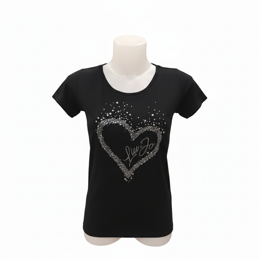T-shirt Donna Liu Jo Better - Cuore di Strass e Logo - WF4108