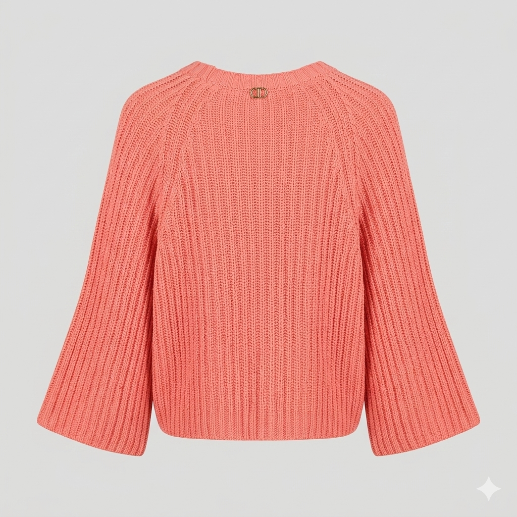 Twinset Milano Maglia a Coste Inglesi Peach Scuro