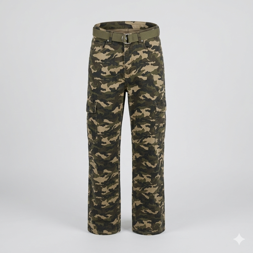 Pantalone Cargo Camouflage Stretch - Farfallina
