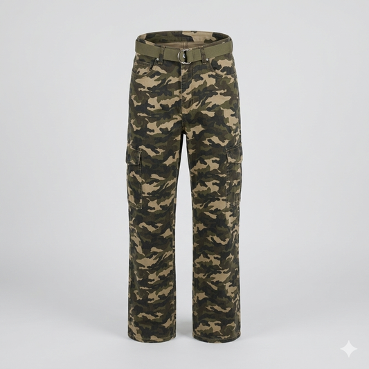 Pantalone Cargo Camouflage Stretch - Farfallina