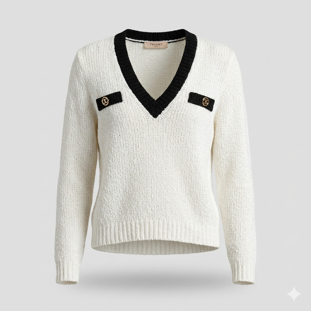 Maglia Twinset Milano con Bottoni Oval T - Cod. 251TP3444