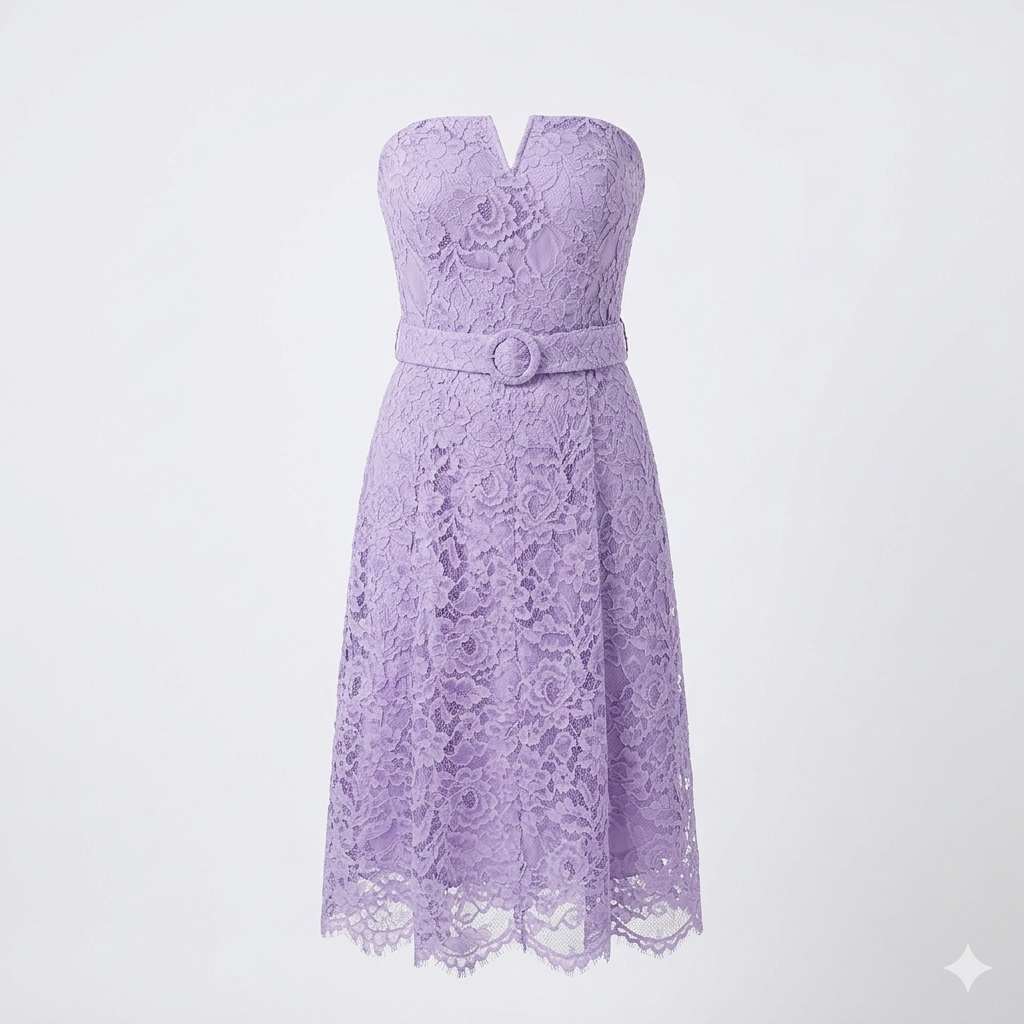 Abito Midi in Pizzo a Fascia Denny Rose - Art. 411DD15006