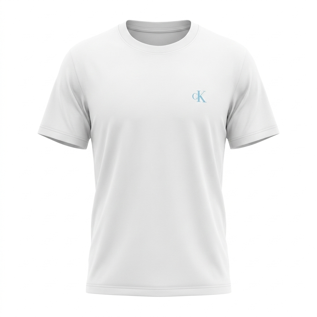 T-Shirt Relaxed Fit Calvin Klein Jeans Bianca Maxi Logo Azzurro