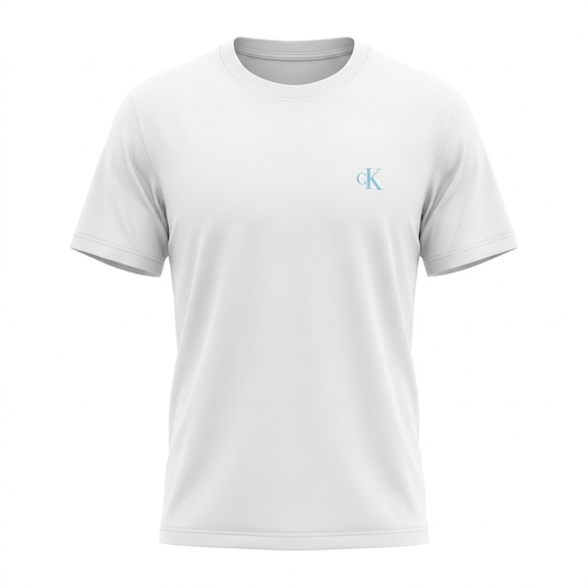T-Shirt Relaxed Fit Calvin Klein Jeans Bianca Maxi Logo Azzurro