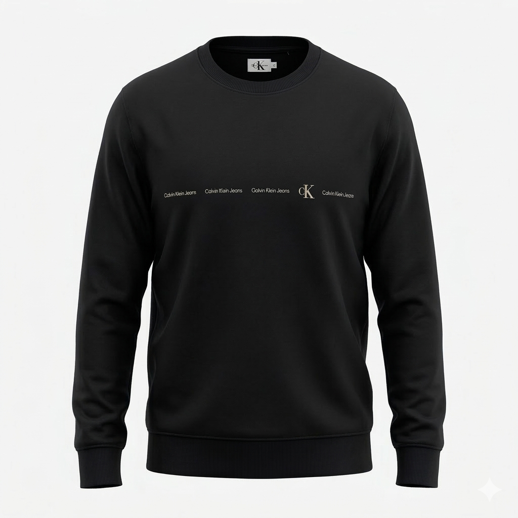 Felpa Uomo Calvin Klein Jeans - Crewneck Texture Monogram (CK Blue)